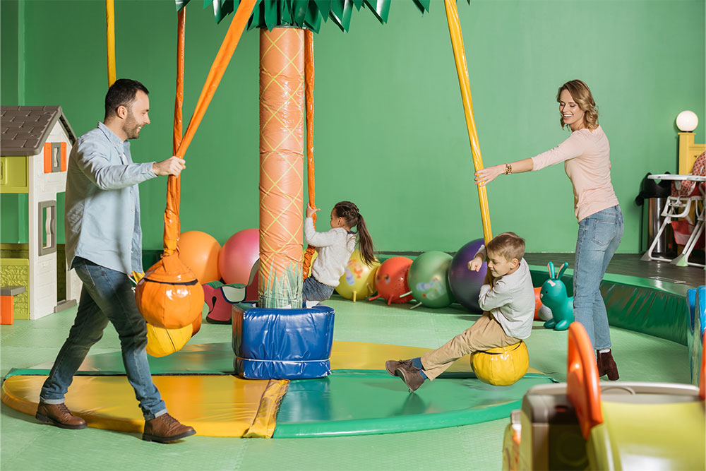 Kids having fun with their parents