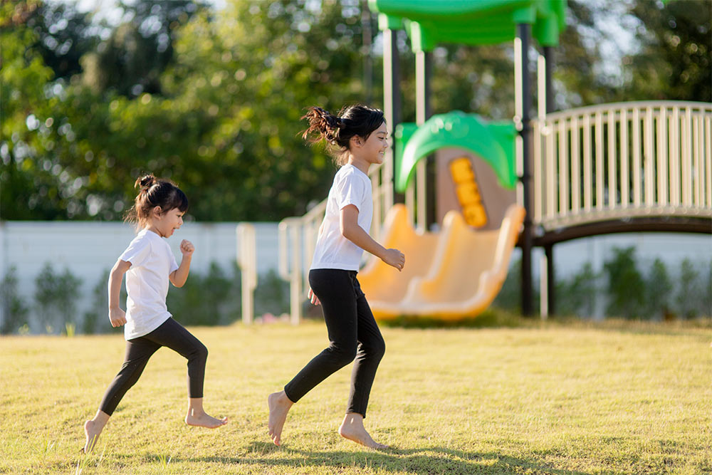 Children enjoying their time in the park