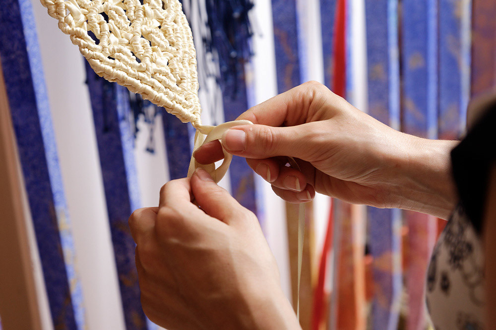 Woman doing crochet