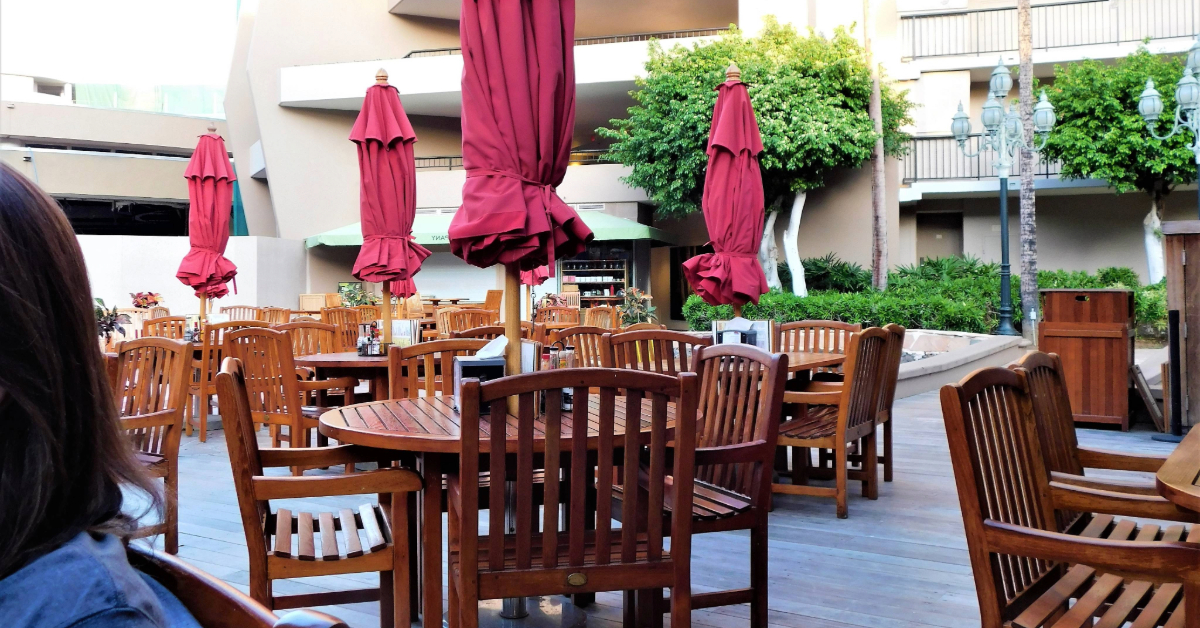 Outdoor cafe and tables