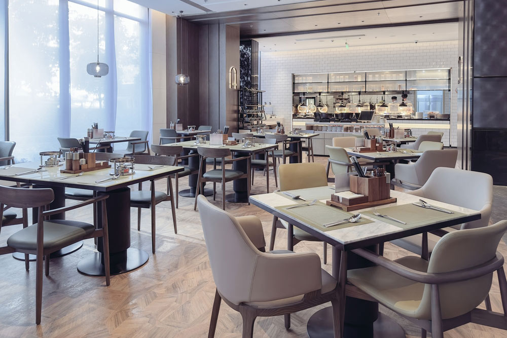 The dining area of a restaurant