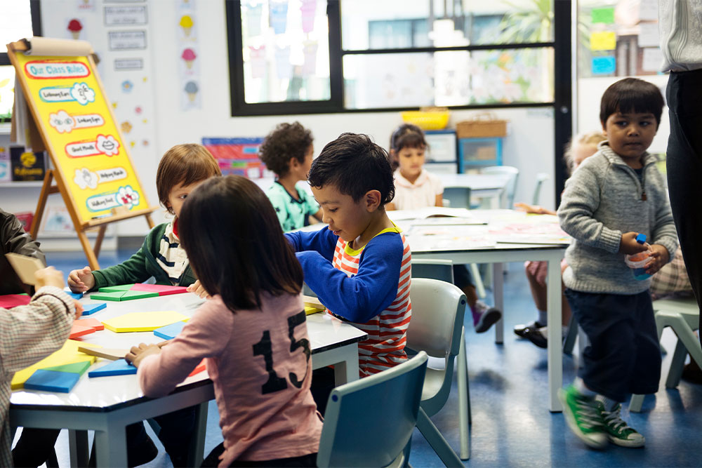 Kids studying in one of the best nurseries in Media City in Dubai 