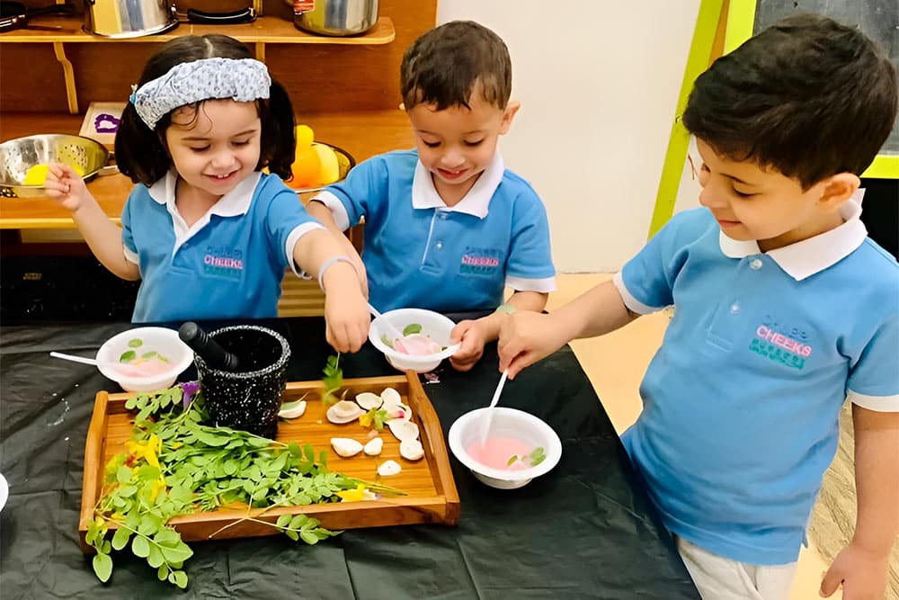 Student involved in extra-curricular activities at Chubby Cheeks Nursery in Karama Dubai