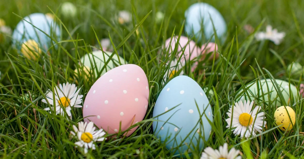 Decorative Easter eggs outdoors