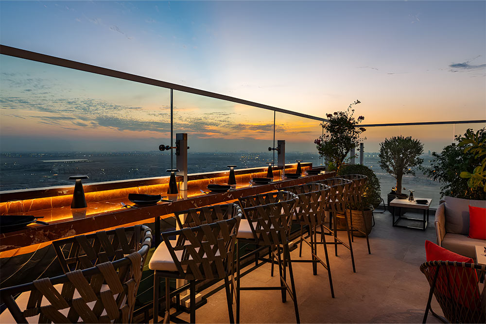 Terrace dining with stunning views at ISSEI Dubai 