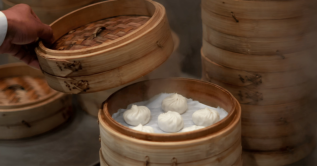 Dumplings served at Din Tai Fung at Bluewaters Island in Dubai
