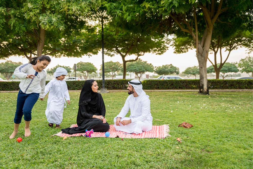 Family enjoying a picnic in the park
