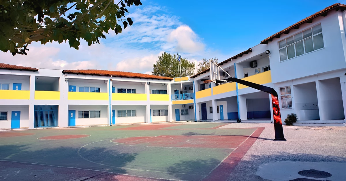 Basketball court in a school
