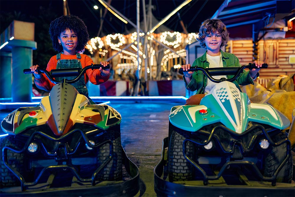 Kids Having Fun in a Theme Park
