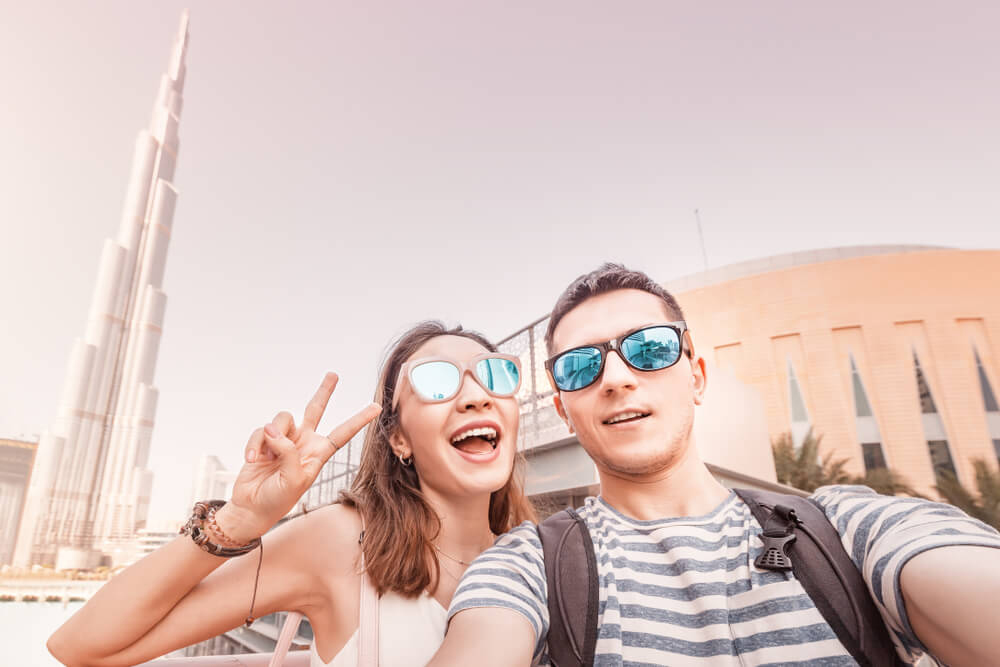 Couple enjoying their vacation in Dubai