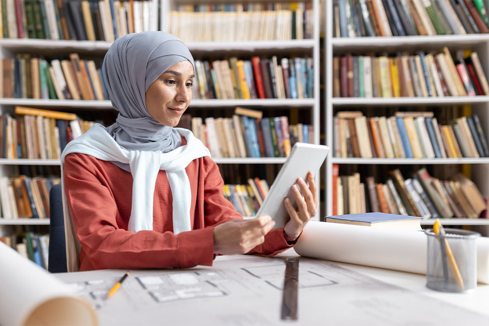 Girl in a Library