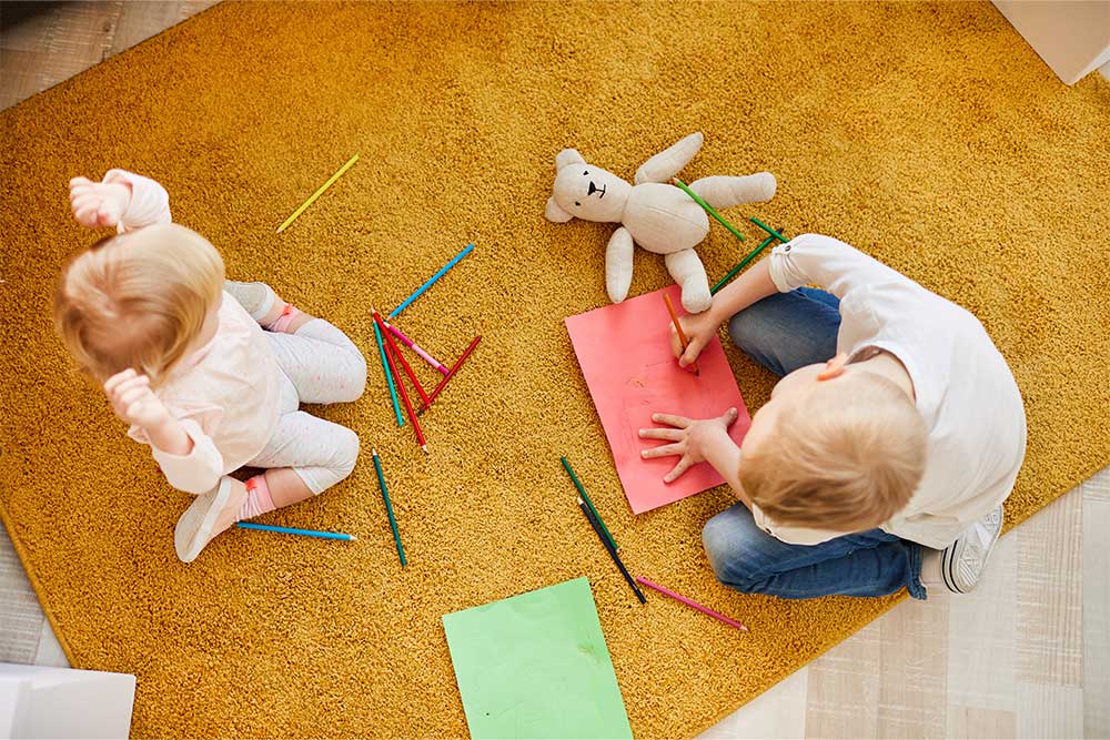 Young learners studying in a classroom 