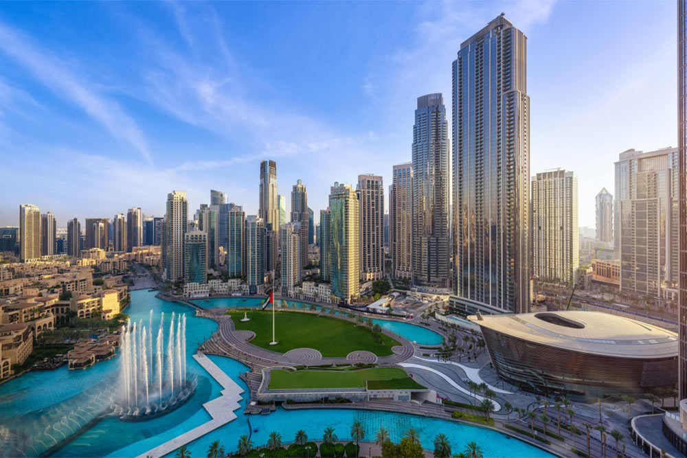 Aerial view of Downtown Dubai