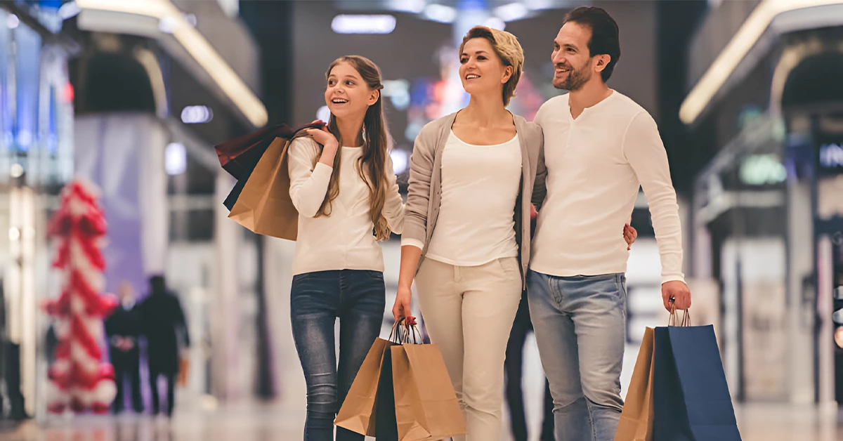 Family shopping together