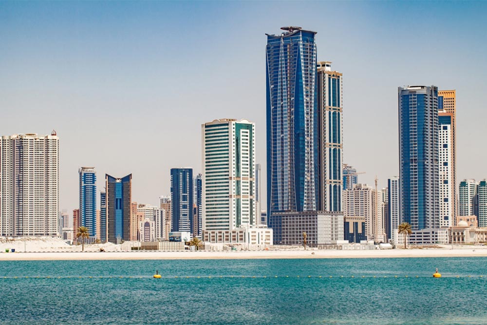 Beachside view of Maryam Island in Sharjah 