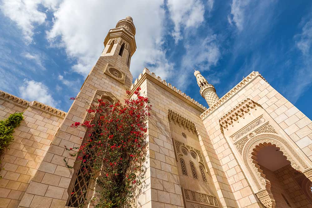 Palm Jumeirah mosque in Dubai