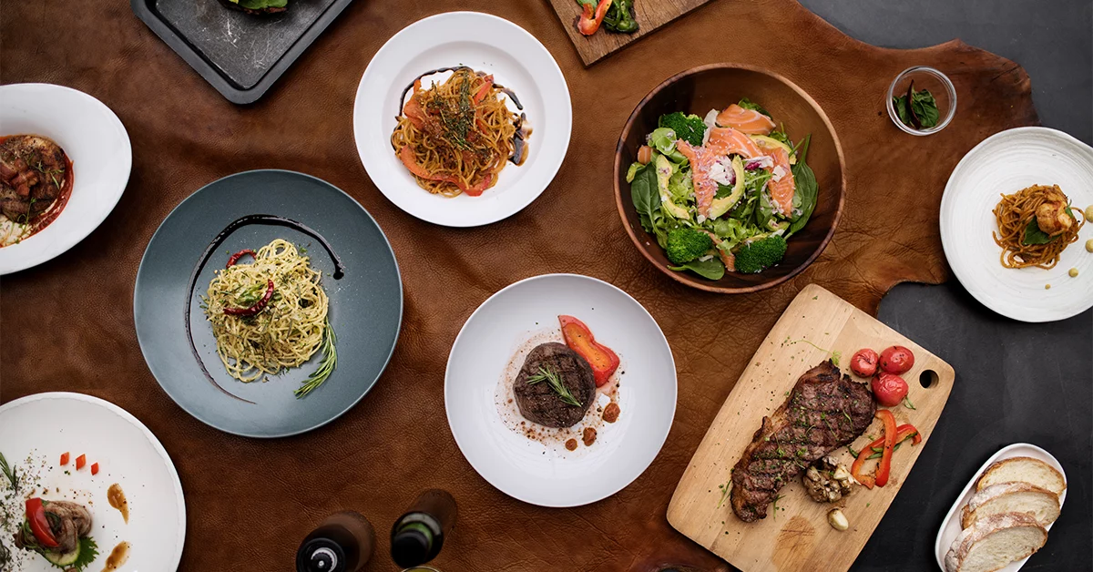 Mix of different cuisines ordered at a Dubai Hills restaurant 