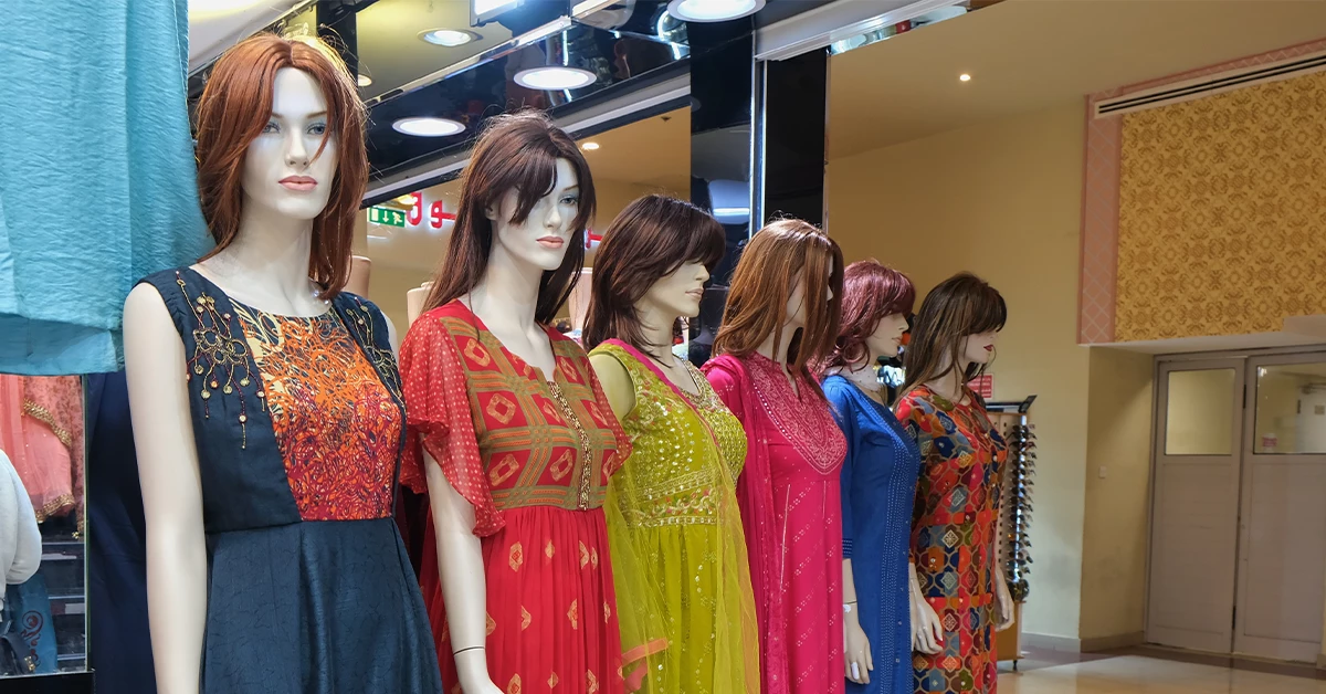 Traditional dress shop in City Mall, Madinat Zayed
