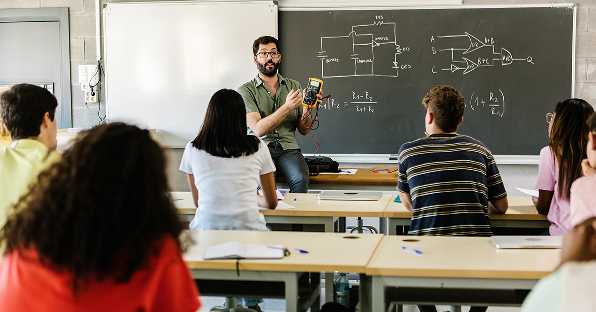 A teacher offering vocational education lessons 
