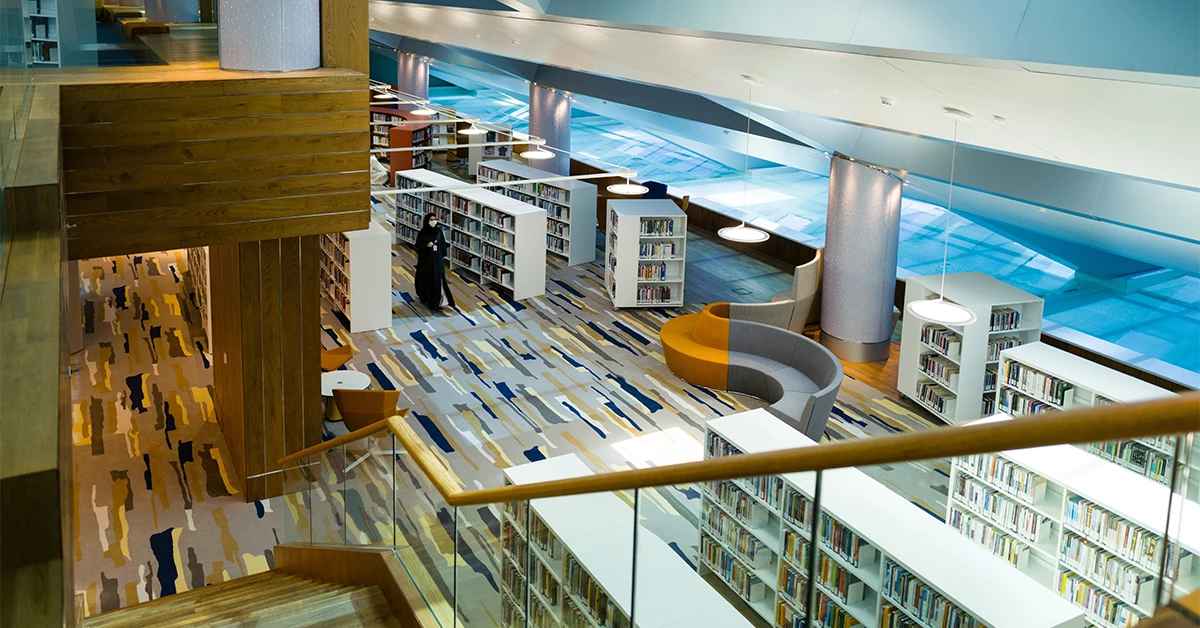 Bookshelf with books of different genres