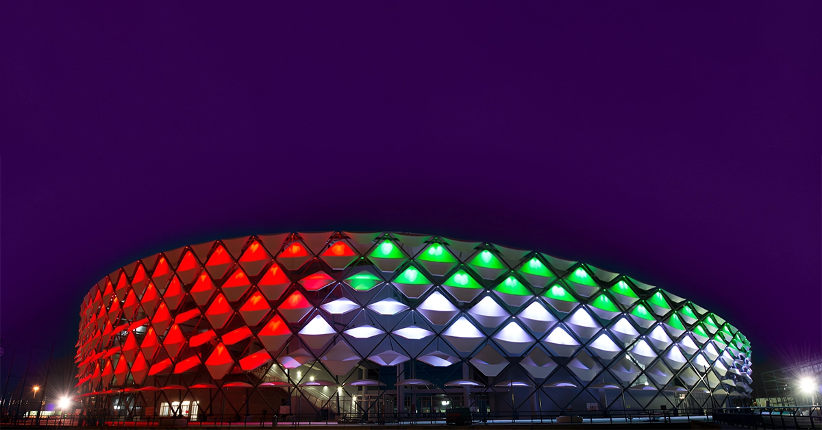 Exterior of Hazza Bin Zayed Stadium
