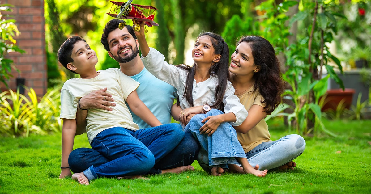 Family enjoying their time in Al Fay Park