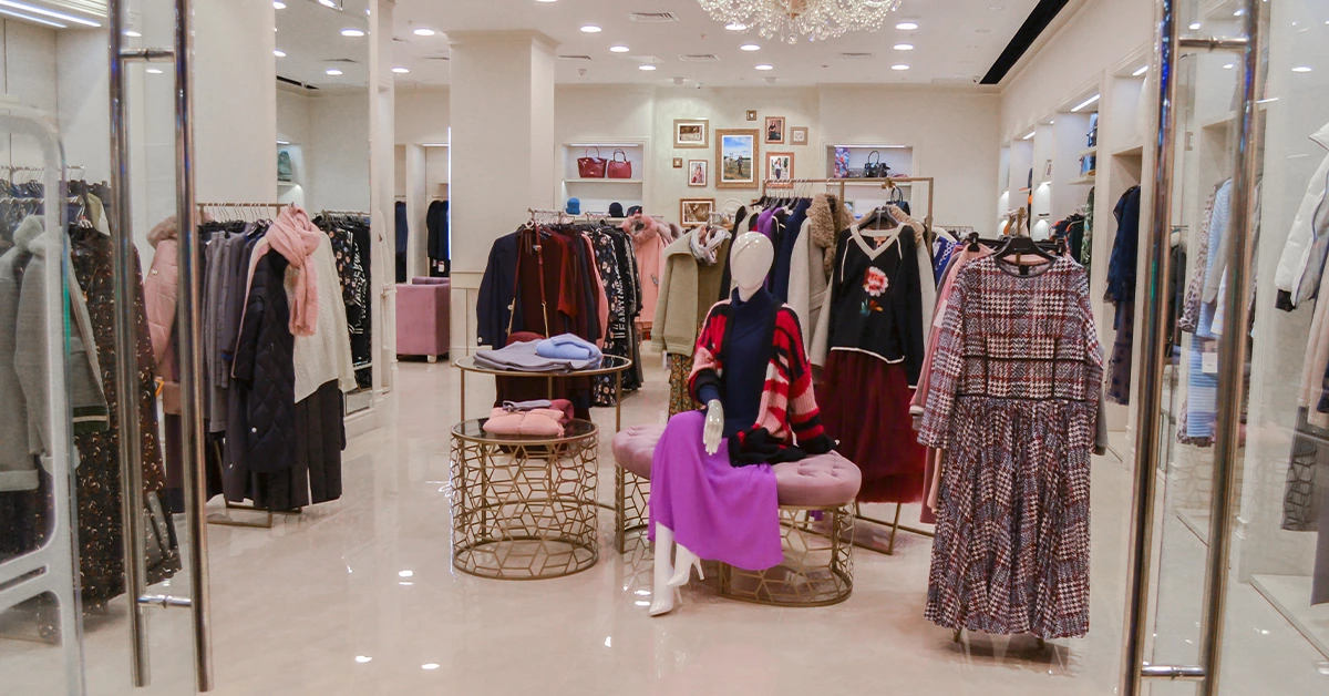 Fashion stores in a mall 