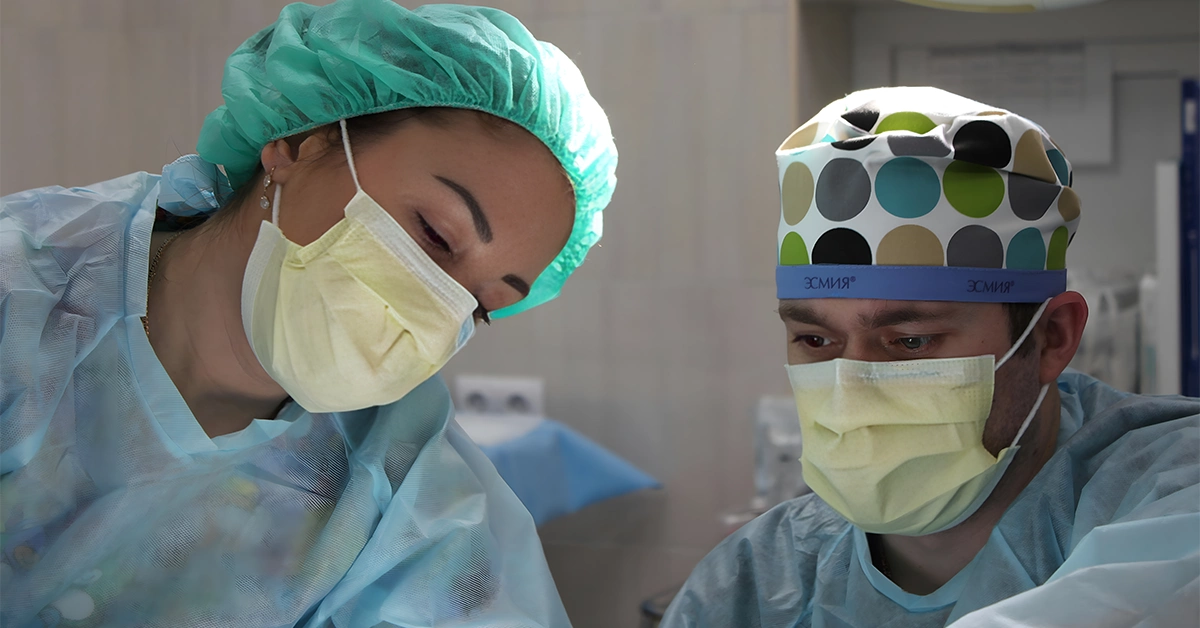 Doctors performing surgery