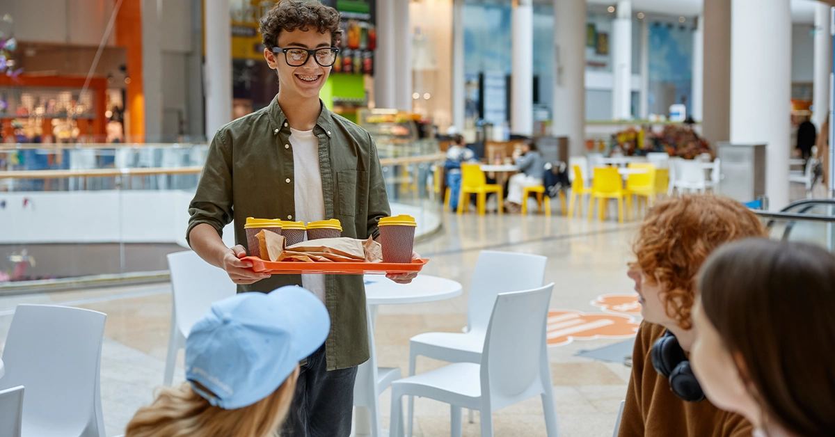 Friends Enjoying at Food Court