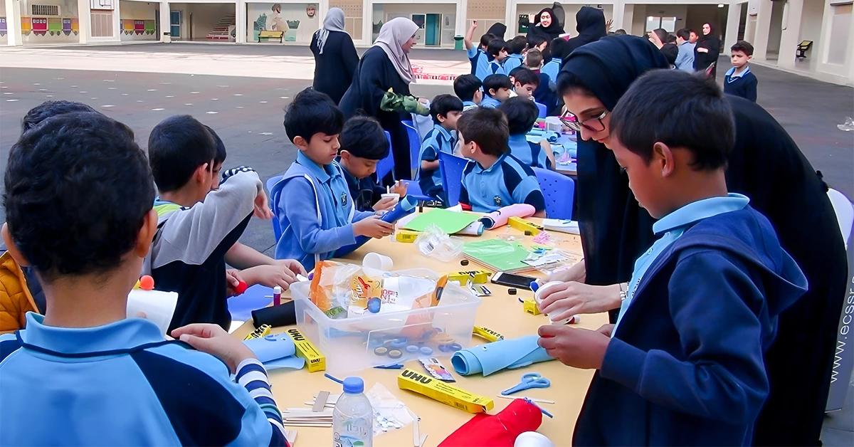 Students involved in extra-curricular activities at Hamooda Bin Ali School in Abu Dhabi