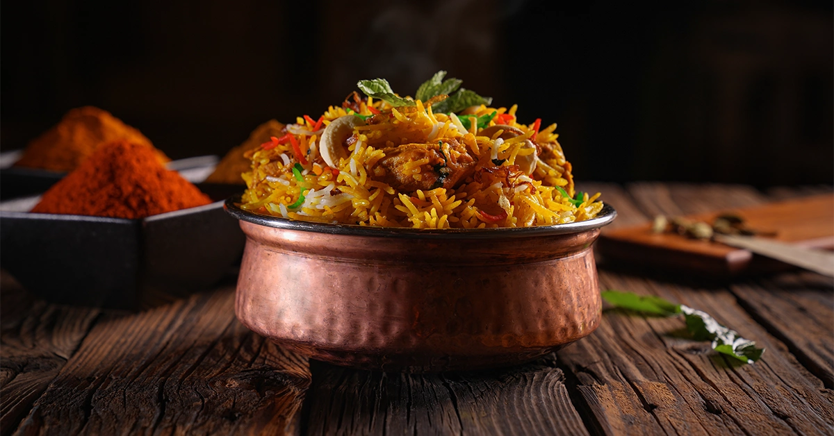 Biryani dish in Indian restaurants in Discovery Gardens