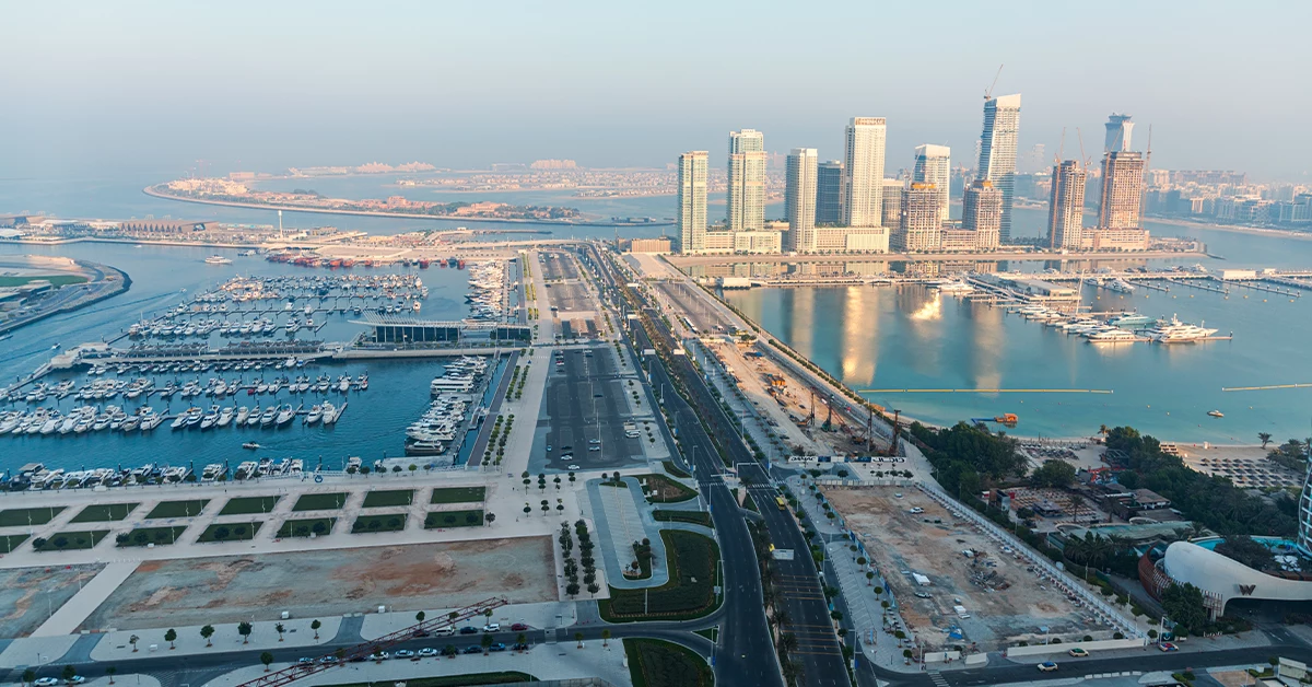 aerial view of Dubai Harbour
