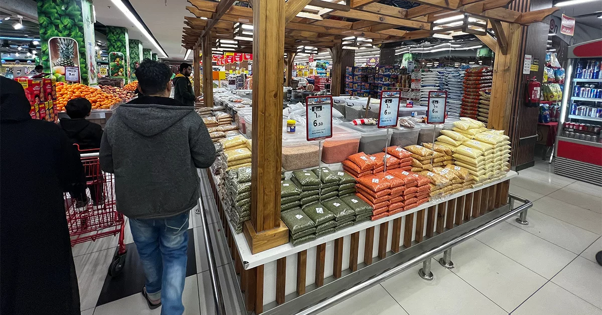 Hypermarket in the mall