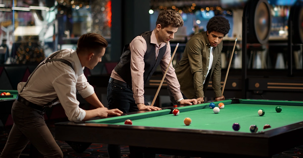 playing billiards in Dubai 