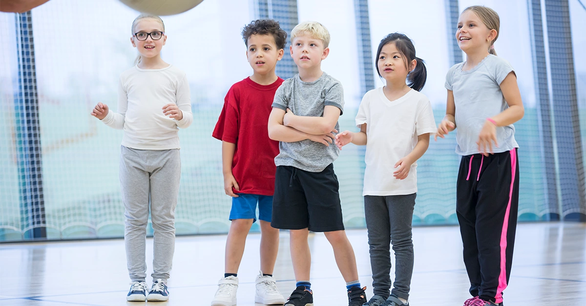 Children in a sports class 
