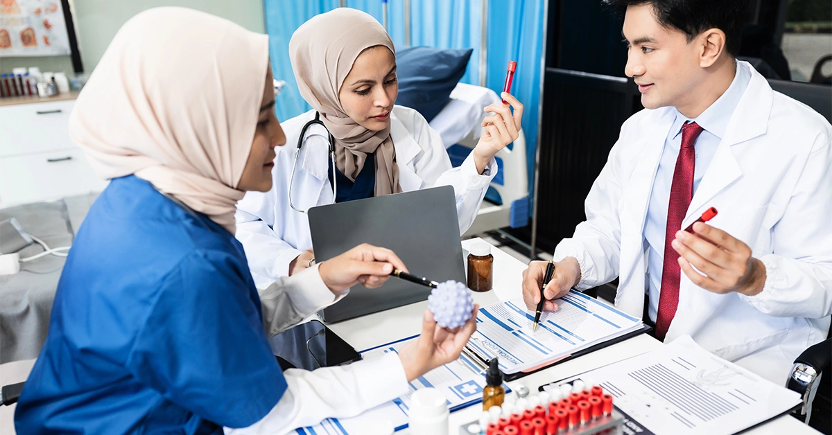 Doctors With Blood Samples