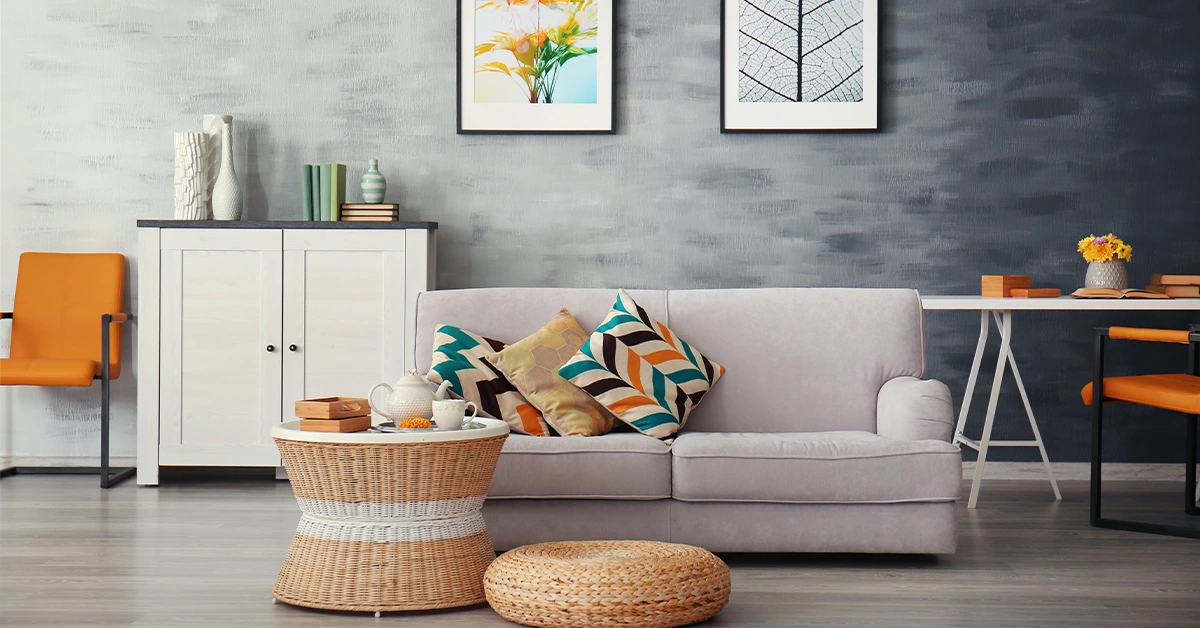 A modern living room in one of the best buildings in Dubai Sports City​ 
