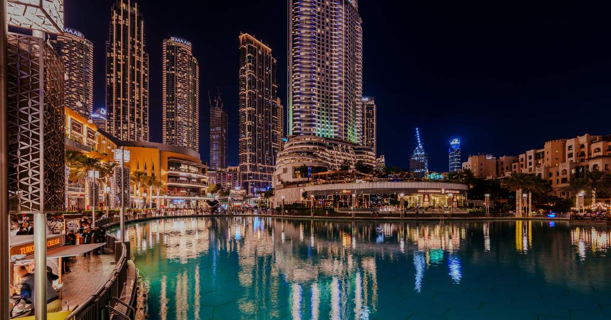 Dubai Fountain during Eid al-Adha in Dubai