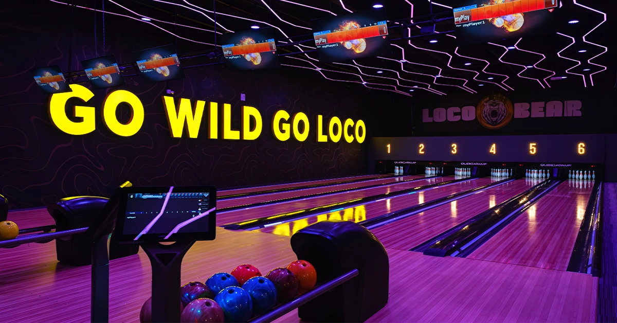 Bowling alley in Loco Bear Dubai