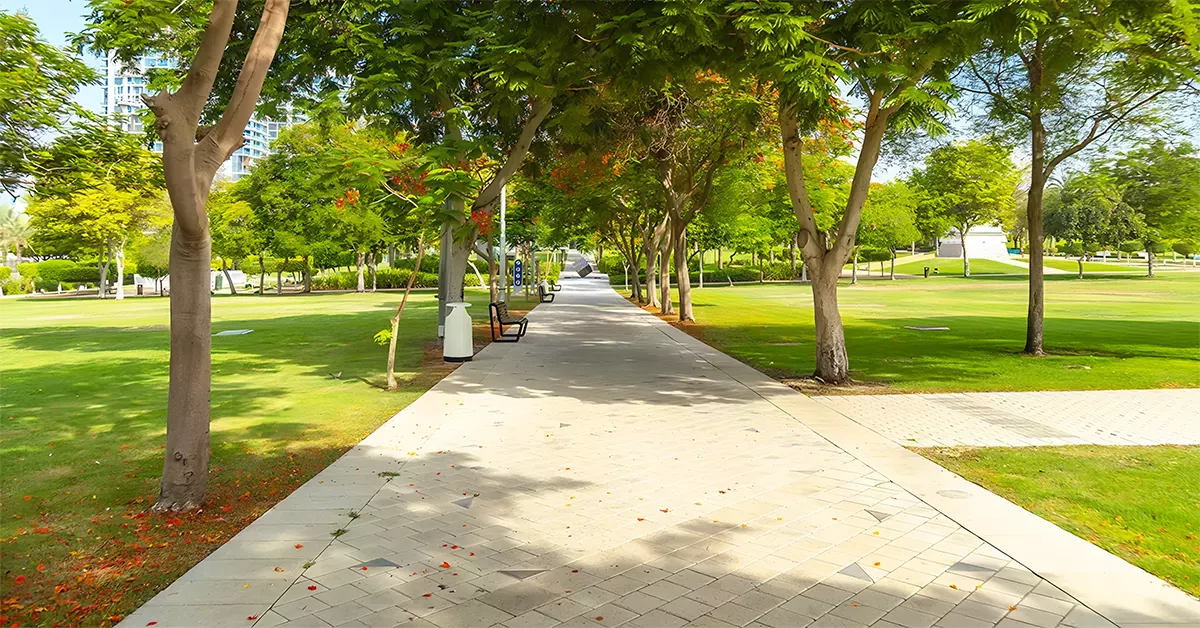 Vast green spaces at Ghafia Park