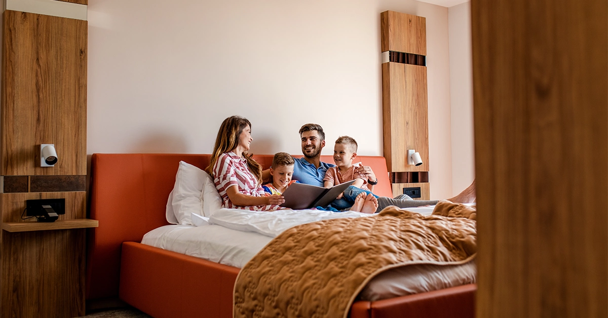 A family enjoying a stay at a Jumeirah Village Triangle hotel 
