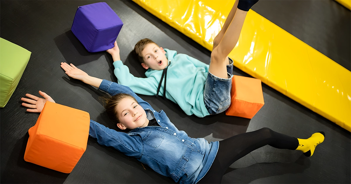 Kids enjoying their time at the best trampoline park in Abu Dhabi 
