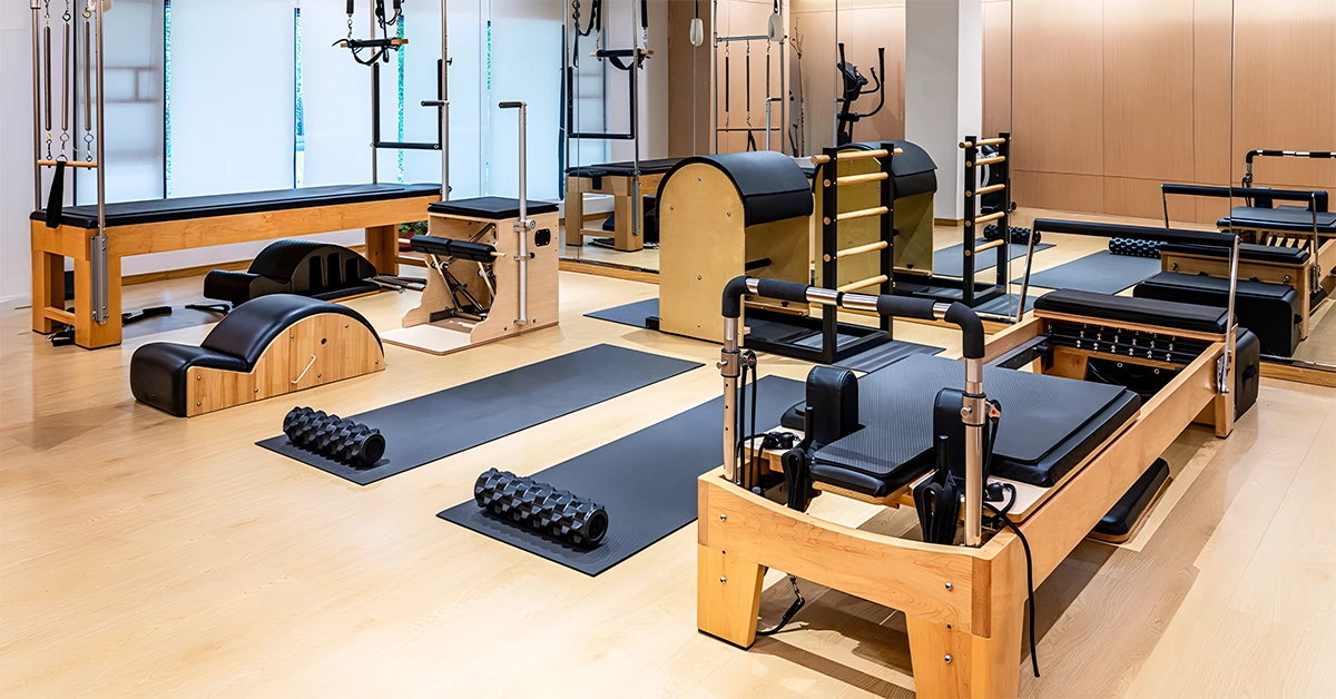 Pilates studio with equipment