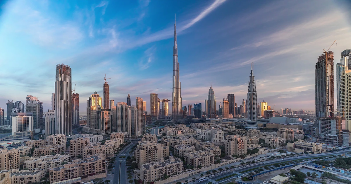 Downtown Dubai features towering skyscrapers