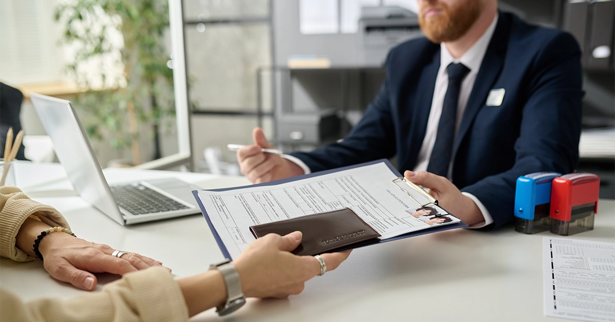 passport application form at the passport office