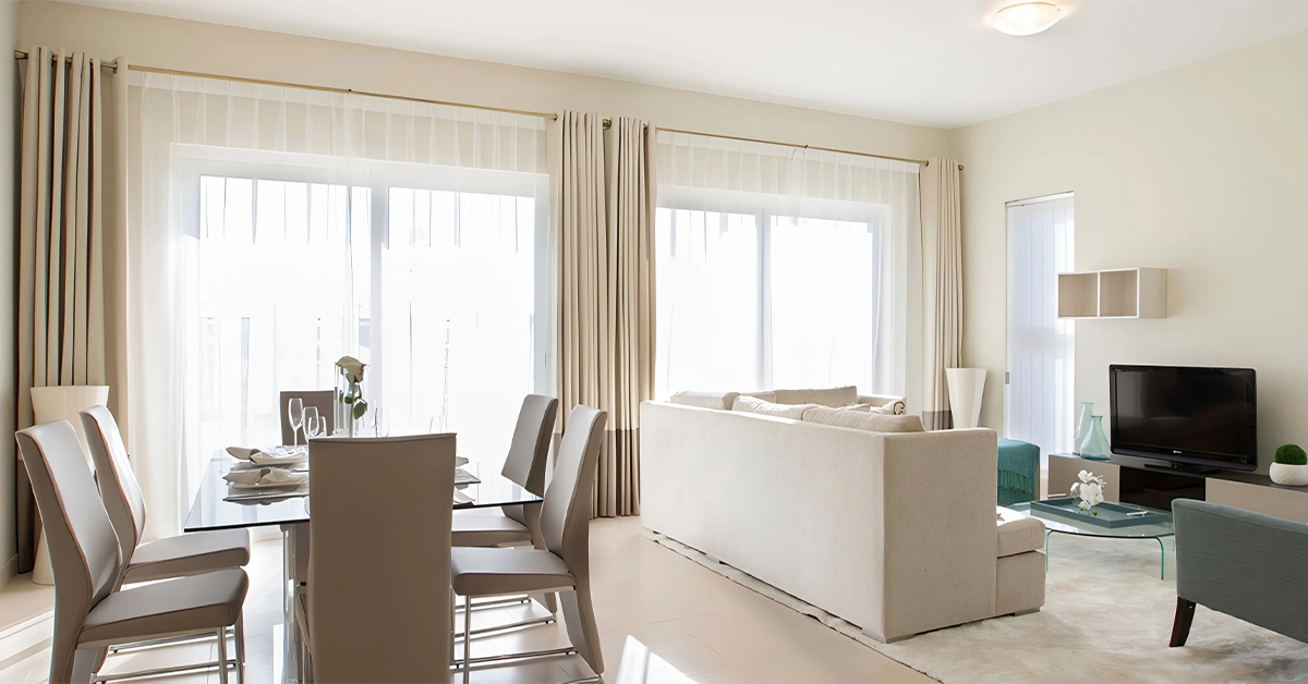 Fully furnished dining area of a house in Warsan Village