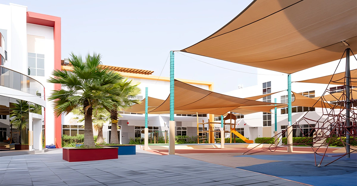 The play area of a school
