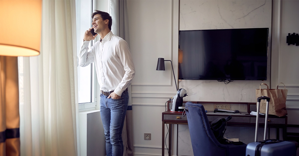 A businessman staying at a Jumeirah Village Triangle hotel 