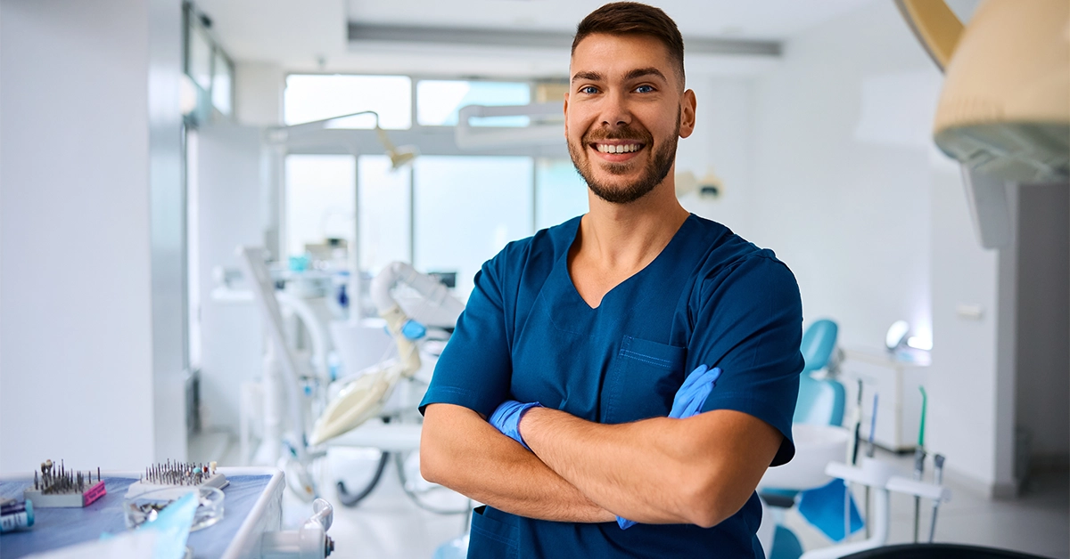 A doctor serving at one of the top clinics in Dubai Investment Park 