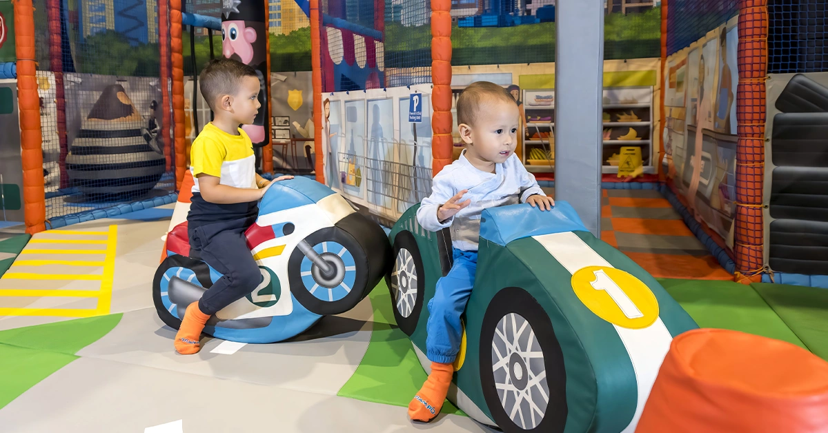 Children enjoying role play activities
